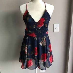 Navy Floral Romper